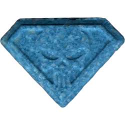 Blue Punisher ecstasy pill (XTC) — MDMA 193mg — Barcelona, Spain
