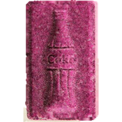 Pink Coca-Cola ecstasy pill (XTC) — MDMA 201mg — Zürich, Switzerland