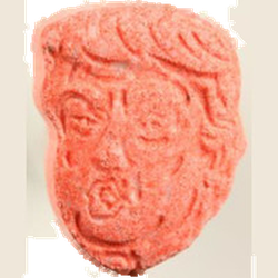 Orange Trump ecstasy pill (XTC) — MDMA 192mg — Zürich, Switzerland