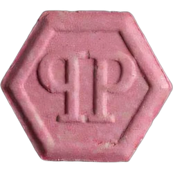 Pink Philipp Plein ecstasy pill (XTC) — MDMA 188mg — Zürich, Switzerland