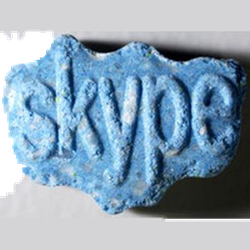 Blue Skype ecstasy pill (XTC) — MDMA 157mg; Synthesis impurity — Zürich, Switzerland