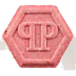 Pink Philipp Plein ecstasy pill (XTC) — MDMA 182mg — Zürich, Switzerland