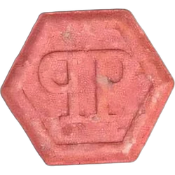 Pink Philipp Plein ecstasy pill (XTC) — MDMA 221mg — Barcelona, Spain