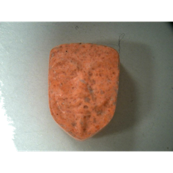Orange V De Vendetta ecstasy pill (XTC) — MDMA 102mg — Madrid, Spain