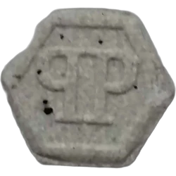 Grey Philipp Plein ecstasy pill (XTC) — MDMA 302mg — Granada, Spain