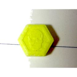 Yellow Philipp Plein ecstasy pill (XTC) — MDMA 315mg — Barcelona, Spain