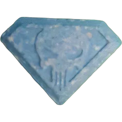 Blue Punisher ecstasy pill (XTC) — MDMA 212mg — Barcelona, Spain