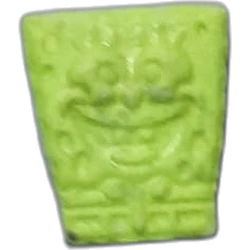 Yellow Bob Esponja ecstasy pill (XTC) — MDMA 155mg — Madrid, Spain