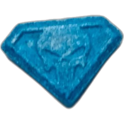 Blue Punisher ecstasy pill (XTC) — MDMA 290mg — Madrid, Spain