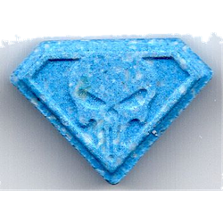Blue Punisher ecstasy pill (XTC) — MDMA 244mg — Barcelona, Spain