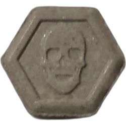 Grey Skull ecstasy pill (XTC) — MDMA — Madrid, Spain