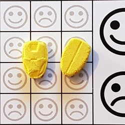 Yellow Iron Man ecstasy pill (XTC) — MDMA x2.5-3 — New Zealand