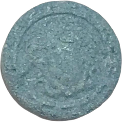 Blue Versace ecstasy pill (XTC) — MDMA 86mg — Alicante, Spain