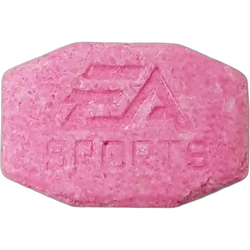 Pink Ea Sports ecstasy pill (XTC) — MDMA 237mg — Madrid, Spain