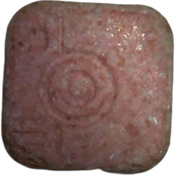 Pink Instagram ecstasy pill (XTC) — MDMA 236mg — Madrid, Spain