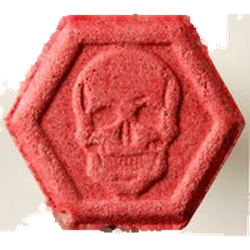 Red Philipp Plein ecstasy pill (XTC) — MDMA 148mg — Zürich, Switzerland