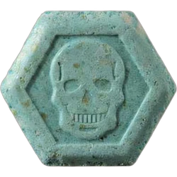 Green Philipp Plein ecstasy pill (XTC) — MDMA 160mg — Zürich, Switzerland