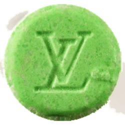 Green Louis Vuitton ecstasy pill (XTC) — MDMA 144mg — Zürich, Switzerland