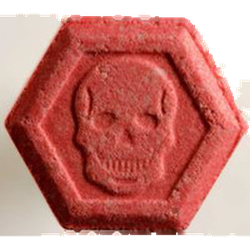 Red Philipp Plein ecstasy pill (XTC) — MDMA 170mg — Zürich, Switzerland
