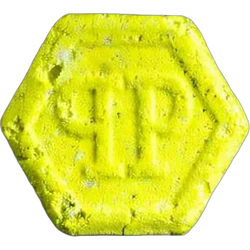 Yellow Philipp Plein ecstasy pill (XTC) — MDMA 170mg — Bern, Switzerland