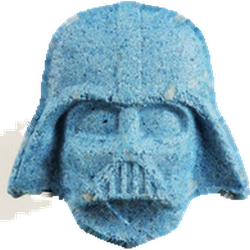 Blue Darth Vader ecstasy pill (XTC) — MDMA 188mg — Zürich, Switzerland