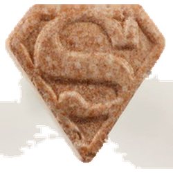 Brown Superman ecstasy pill (XTC) — MDMA 213mg — Zürich, Switzerland