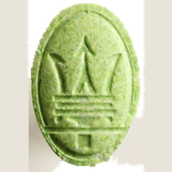 Green Maserati ecstasy pill (XTC) — MDMA 261mg — Zürich, Switzerland