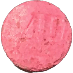 Pink No Usar ecstasy pill (XTC) — MDMA 153mg — Barcelona, Spain