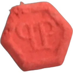 Pink Philipp Plein ecstasy pill (XTC) — MDMA 267mg — Barcelona, Spain