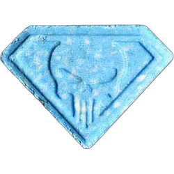 Blue Punisher ecstasy pill (XTC) — MDMA 317mg — Lucerne, Switzerland