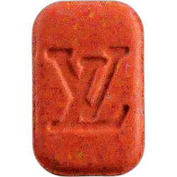 Red Louis Vuitton ecstasy pill (XTC) — MDMA 138mg — Zürich, Switzerland