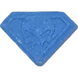 Blue Skull ecstasy pill (XTC) — MDMA 257mg — Madrid, Spain