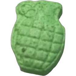 Green Granade ecstasy pill (XTC) — MDMA 157mg — Barcelona, Spain