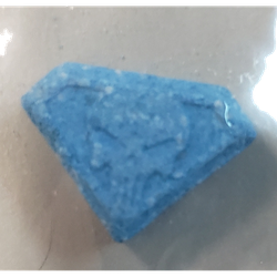 Blue Punisher ecstasy pill (XTC) — MDMA 257mg — Barcelona, Spain