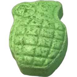 Green Granade ecstasy pill (XTC) — MDMA 186mg — Barcelona, Spain