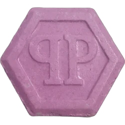 Pink Philipp Plein ecstasy pill (XTC) — MDMA 97mg — Barcelona, Spain