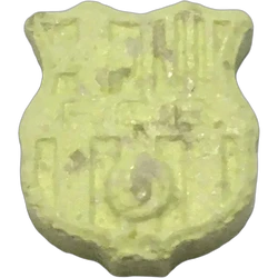 Yellow Barca ecstasy pill (XTC) — MDMA 158mg — Barcelona, Spain