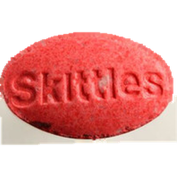 Red Skittles ecstasy pill (XTC) — MDMA 219mg — Zürich, Switzerland