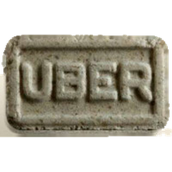Grey Uber Eats ecstasy pill (XTC) — MDMA 121mg — Zürich, Switzerland