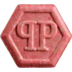 Red Philipp Plein ecstasy pill (XTC) — MDMA 186mg — Zürich, Switzerland