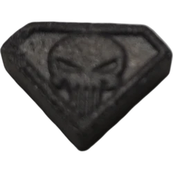 Black Punisher ecstasy pill (XTC) — MDMA 179mg — Barcelona, Spain