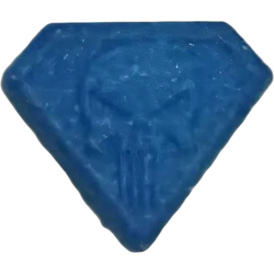 Blue Punisher ecstasy pill (XTC) — MDMA 172mg — Madrid, Spain