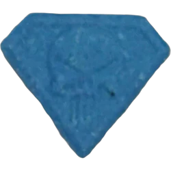Blue Punisher ecstasy pill (XTC) — MDMA 131mg — Madrid, Spain