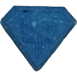 Blue Punisher ecstasy pill (XTC) — MDMA 175mg — Madrid, Spain