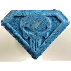 Blue Punisher ecstasy pill (XTC) — MDMA 283mg — Zürich, Switzerland