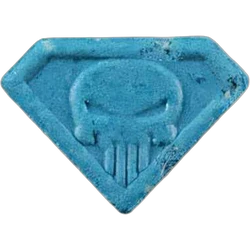 Blue Punisher ecstasy pill (XTC) — MDMA 174mg — Zürich, Switzerland