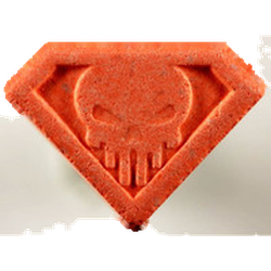 Orange Punisher ecstasy pill (XTC) — MDMA 122mg — Zürich, Switzerland