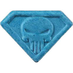 Blue Punisher ecstasy pill (XTC) — MDMA 157mg — Zürich, Switzerland
