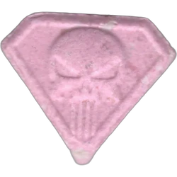 Pink Punisher ecstasy pill (XTC) — MDMA 173mg — Barcelona, Spain