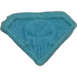 Blue Punisher ecstasy pill (XTC) — MDMA 132mg — Madrid, Spain